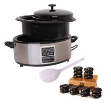  Hot Stone Massage Kit Professionale 5,5 Litri e 18 Pietre Calde Basalto