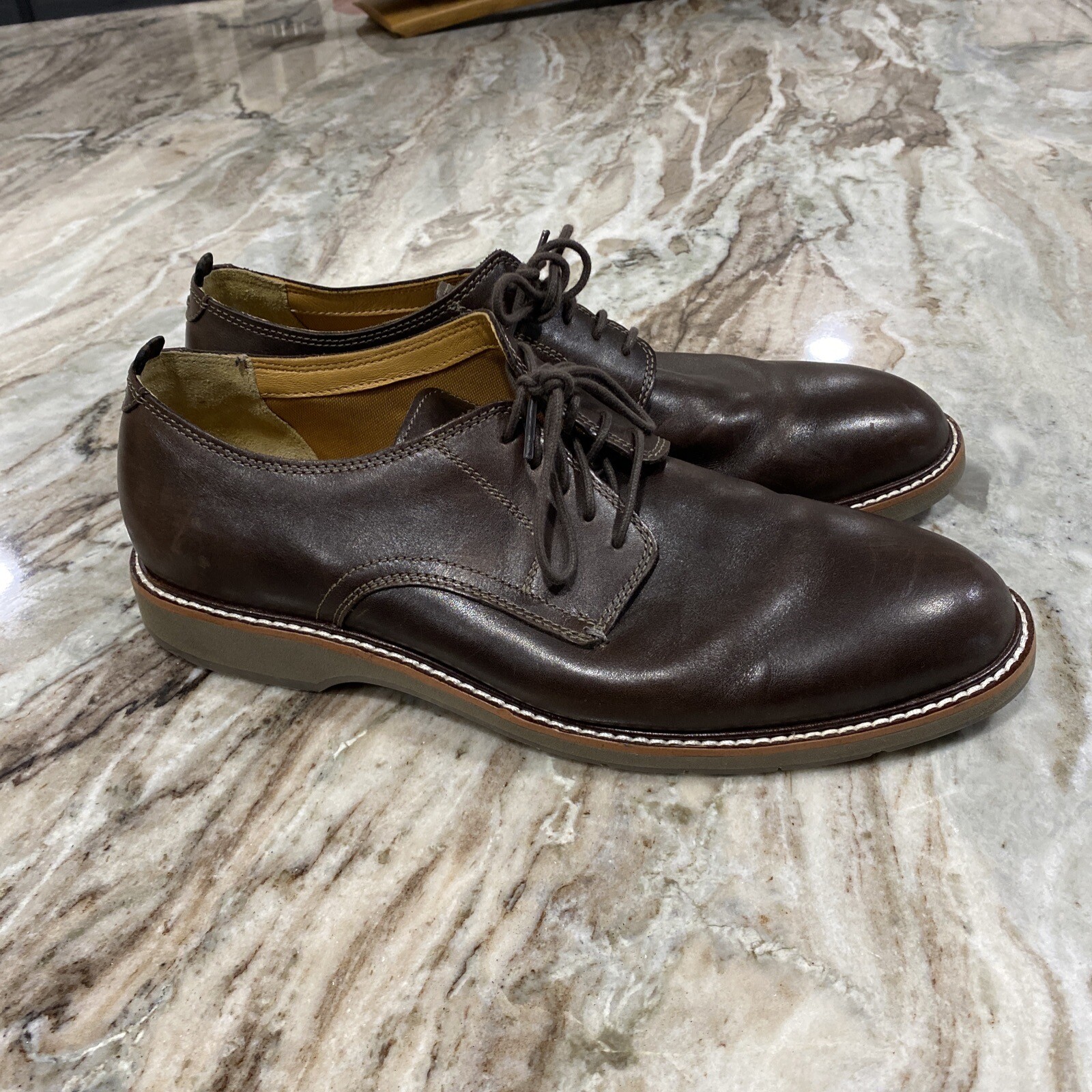 SAOLA Scarpe da uomo Cole Haan Morris Plain Ox Oxford marroni in pelle C33497 taglia 11M