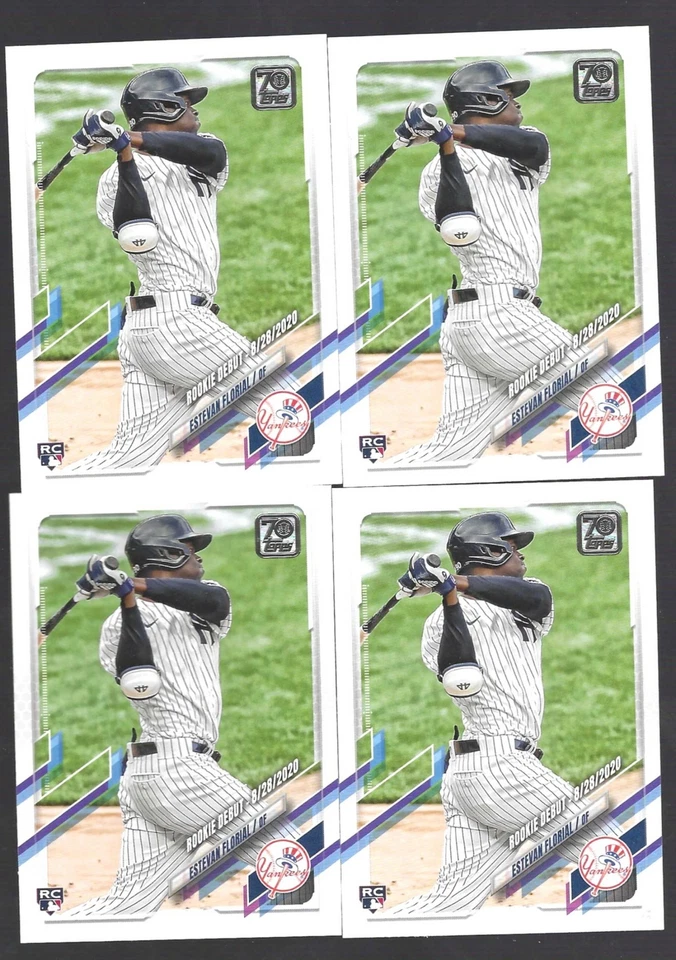 ESTEVAN FLORIAL LOT OF (22) 2021 TOPPS UPDATE SERIES BASE ROOKIE DEBUT RC #US247 - Image 3 of 3
