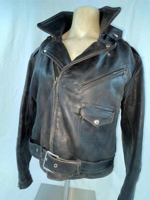 VTG 40S 50S MENS L KURLAND STAR CHIN STRAP HORSEHIDE LEATHER