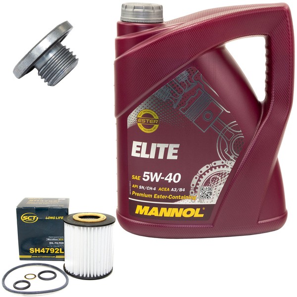 MotoröL Set 5W40 5 Liter + ÖLfilter SH 4792 L + Schraube FüR BMW 3Er 316I 318I-image
