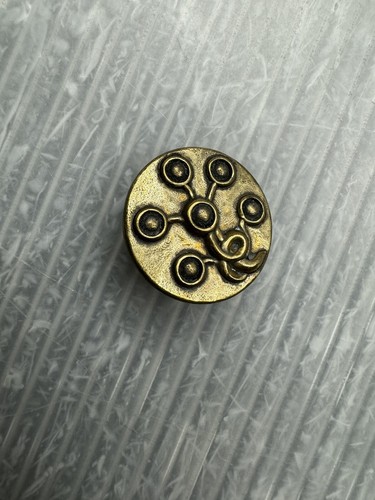 antique shank Picture Button abstract Floral Paris 1883 brass art nouveau - Picture 2 of 12