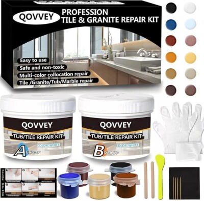 Tile Repair Kit & Granite Quartz Countertop Chip Repair Kit Color Match Marble