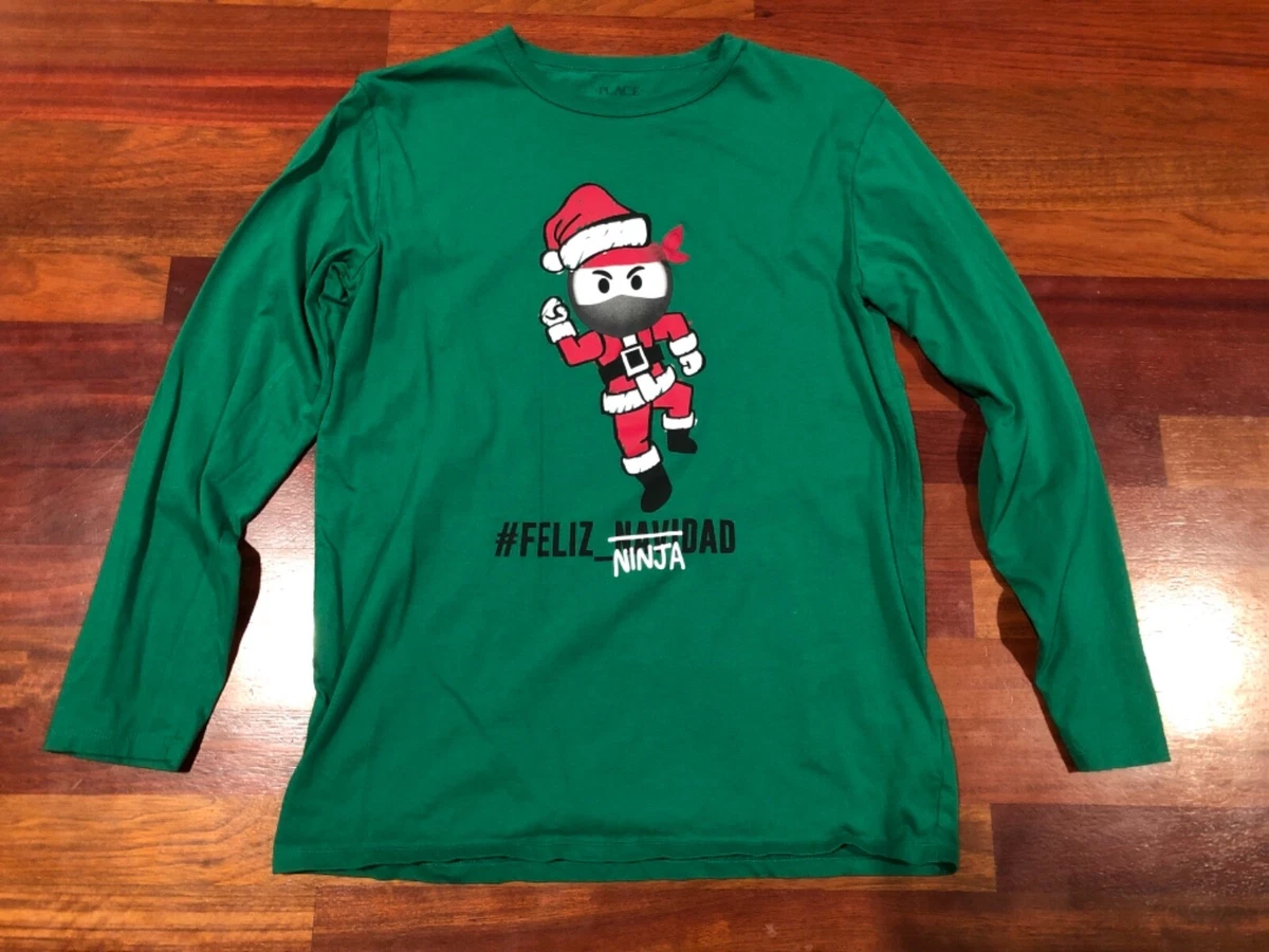 The Children s Place Boys Size 16 Christmas Shirt Feliz Ninja Dad Ninja Holiday