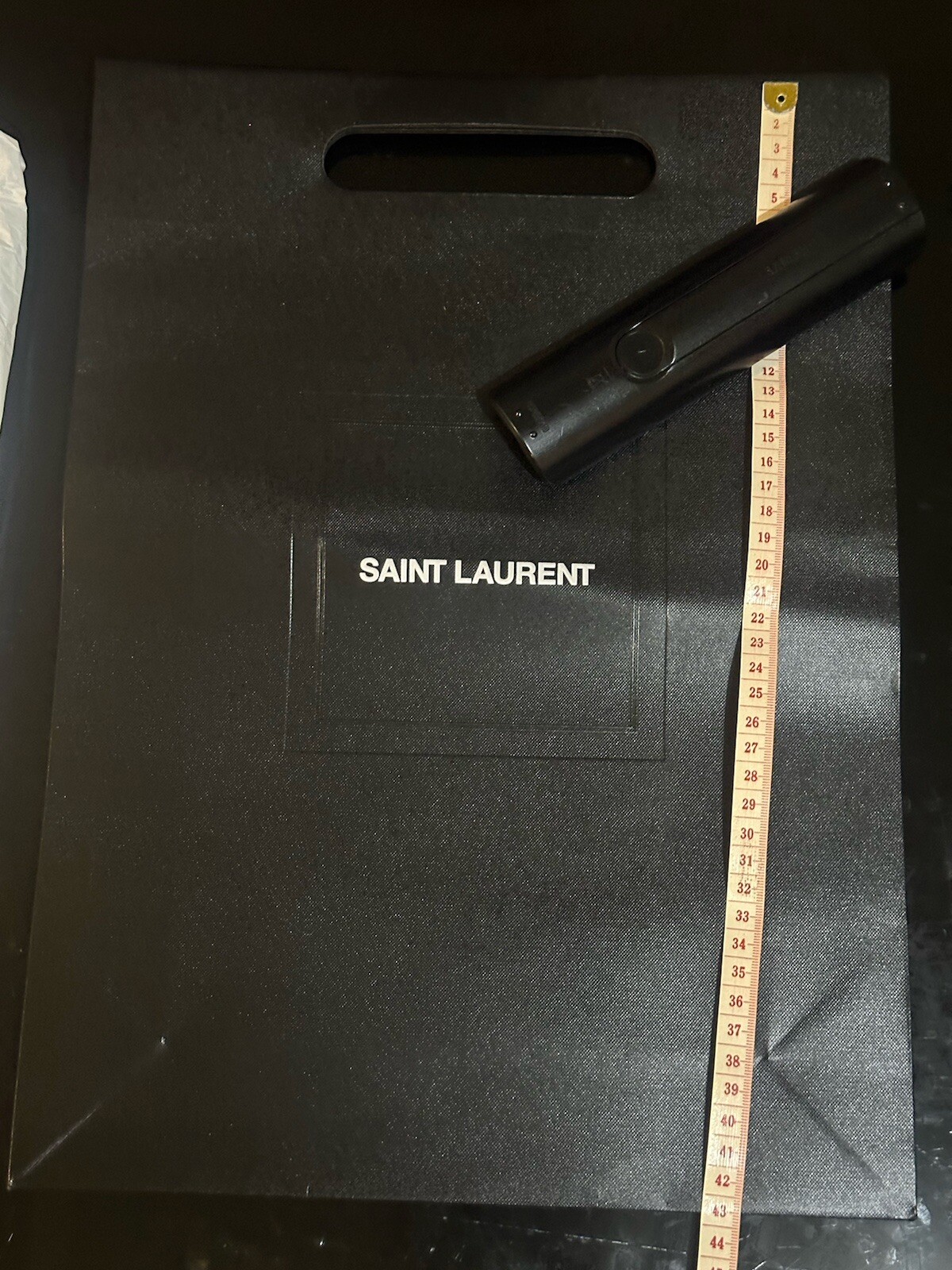 Sacchetto di carta regalo vuoto Saint Laurent + carta tessuto piano colore nero nuova taglia M L