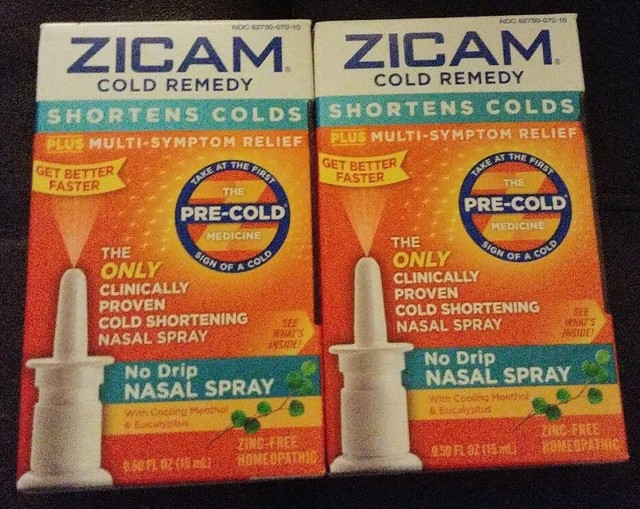 2 pkgs. Zicam Cold Remedy Nasal Spray No Drip 0.5 oz Cooling Menthol