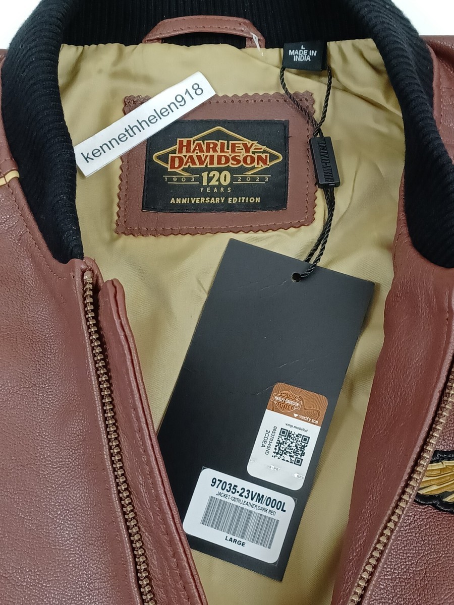 HARLEY DAVIDSON 120TH ANNIVERSARY LEATHER JACKET 97035-23VM RUM