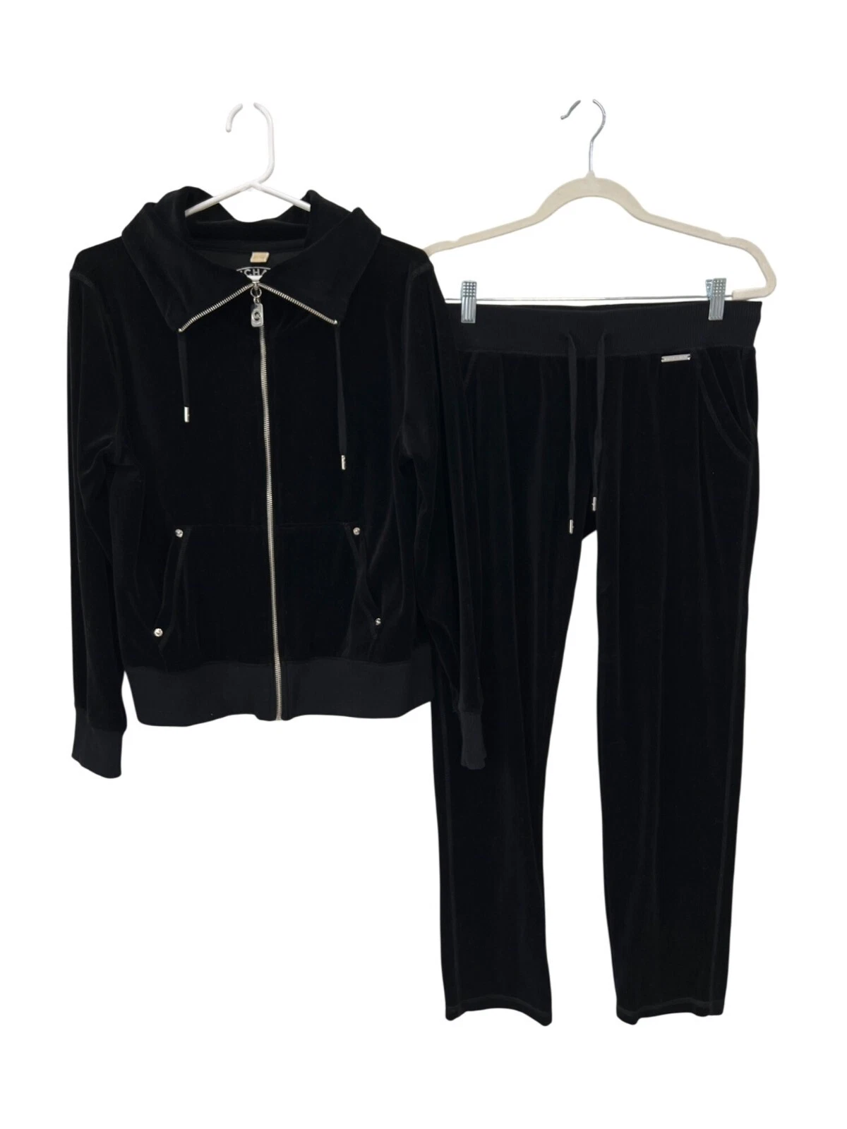 MICHAEL Michael Kors giacca e pantaloni tuta velluto taglia large nero attivo