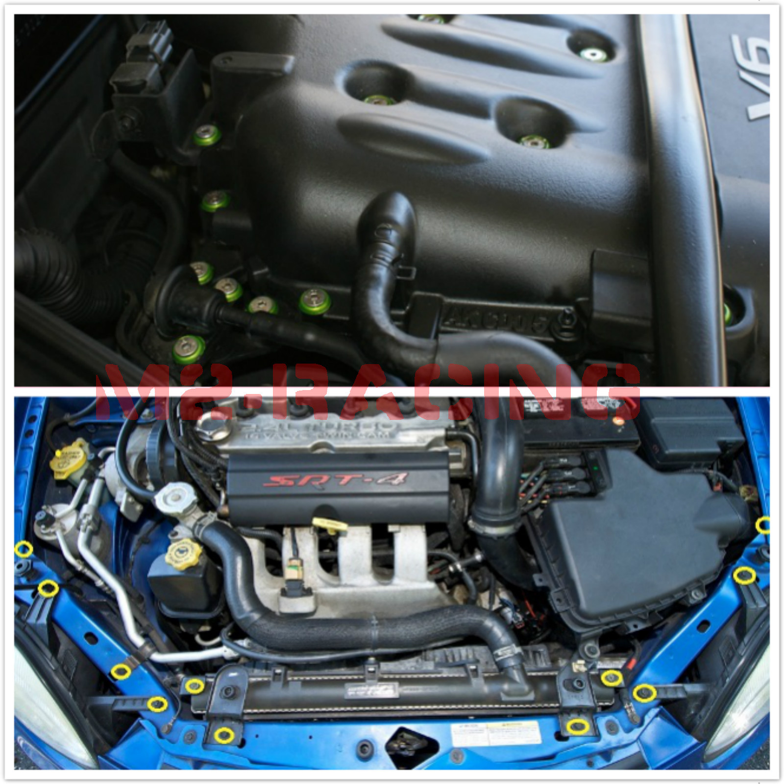 Custom Chrome Rear Fender Fenders 20Pcs M6x15mm Fender Bumper Washer Bolt Engine Bay Screw Kit For Acura Bumper Quick Release: For TSX RSX DC2 DC5 Integra DA MDX RDX(Red Chrome Front Car - Foto 10