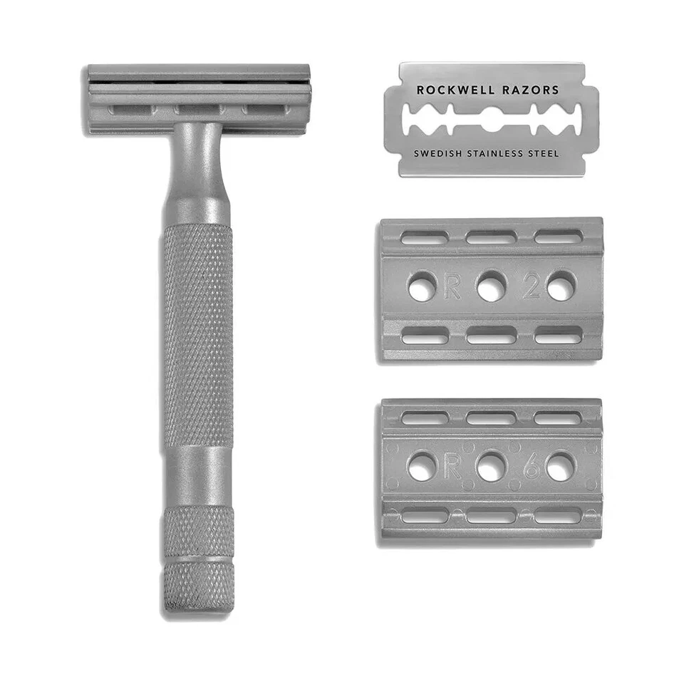 Rockwell Razors 6S Rasierhobel doppelseitig Edelstahl geschlossener Kamm NEU&OVP
