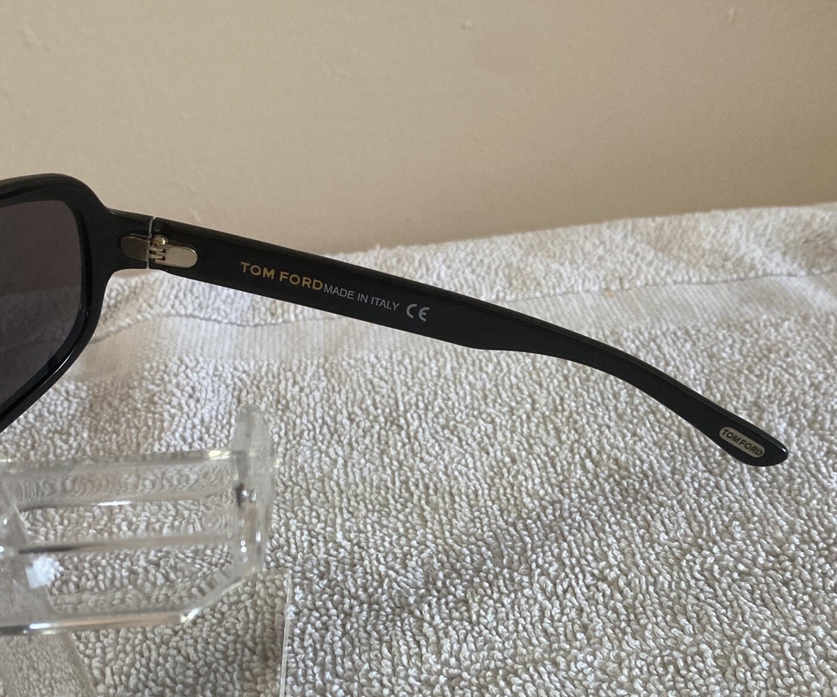 Tom Ford Sunglasses TF44 Christopher Black Lens Brown Frames 61-13