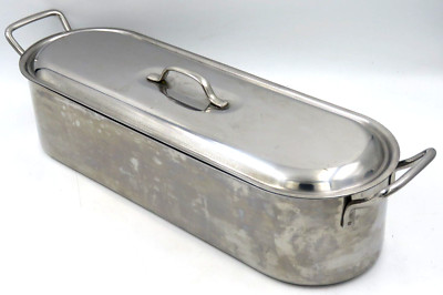 Inox 18/C Stainless Steel Fish Poacher Steamer Roaster Baking Pan 3pcs Italy