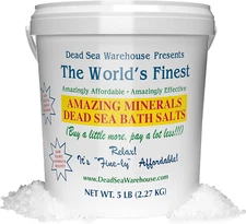 Dead Sea Warehouse 5lb Mineral Bath Salts Unscented Detox Exfoliate Moisturize