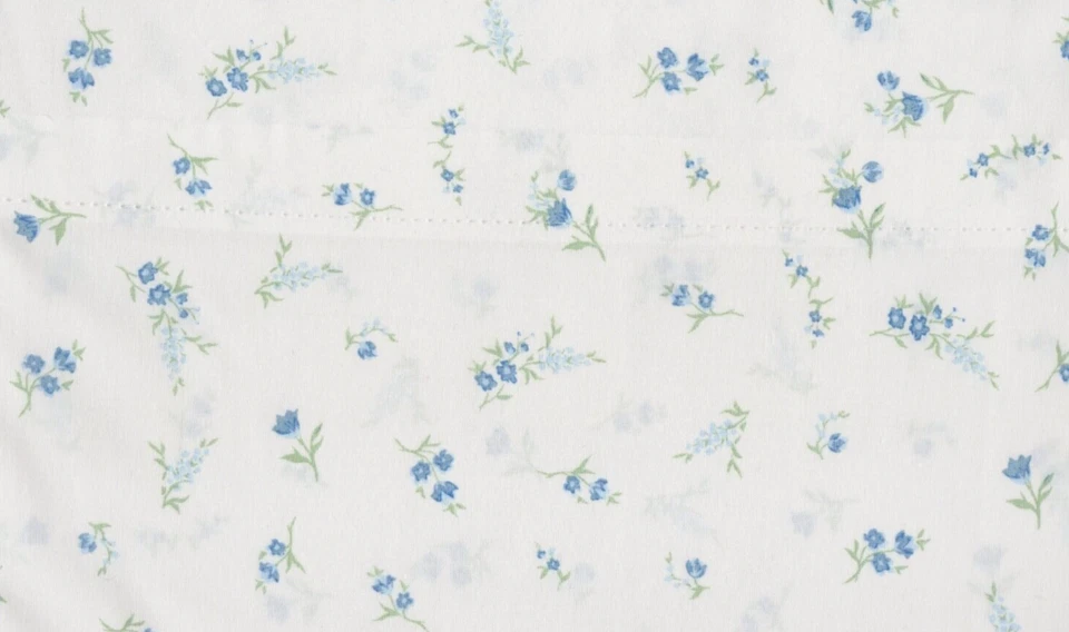 Juego de sábanas Ralph Lauren Queen Linda floral azul 4 piezas verde granja elegante casa de campo Foto 3 de 4