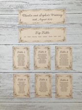 Wedding Table Plan Cards Seating Planner Vintage Style Book Page