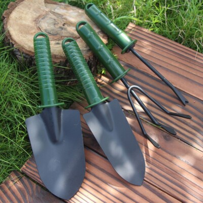 #ad #ad 4 Piece Garden Tool Set Heavy Duty Hand Tools Work No Slip Grip Trowel Weeder $16.49