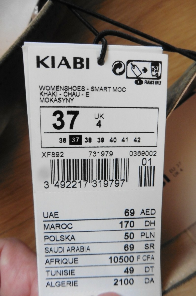 Mocassins Femme Kiabi - Suédine Vert Amande/Kaki - Taille 37 EU (UK 4) - Talon Plat - Neufs Sans Boîte