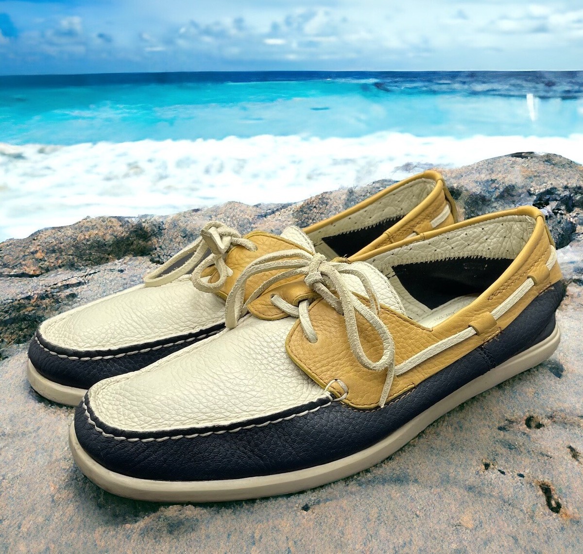 sacai Vibramソール boat deck shoes 定価11万円 TOMMY BAHAMA Relax Preppy College Pebbled Leather Boat Deck Shoes