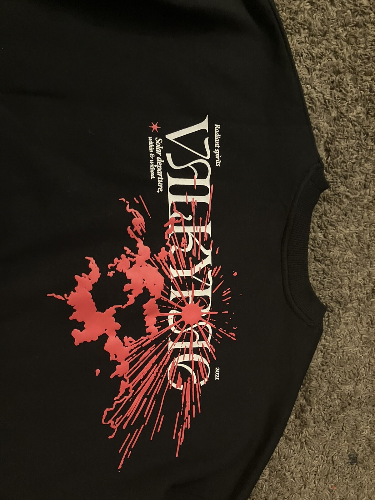 Valkyrae Total Eclipse Merch Pullover Black Red S… - image 6
