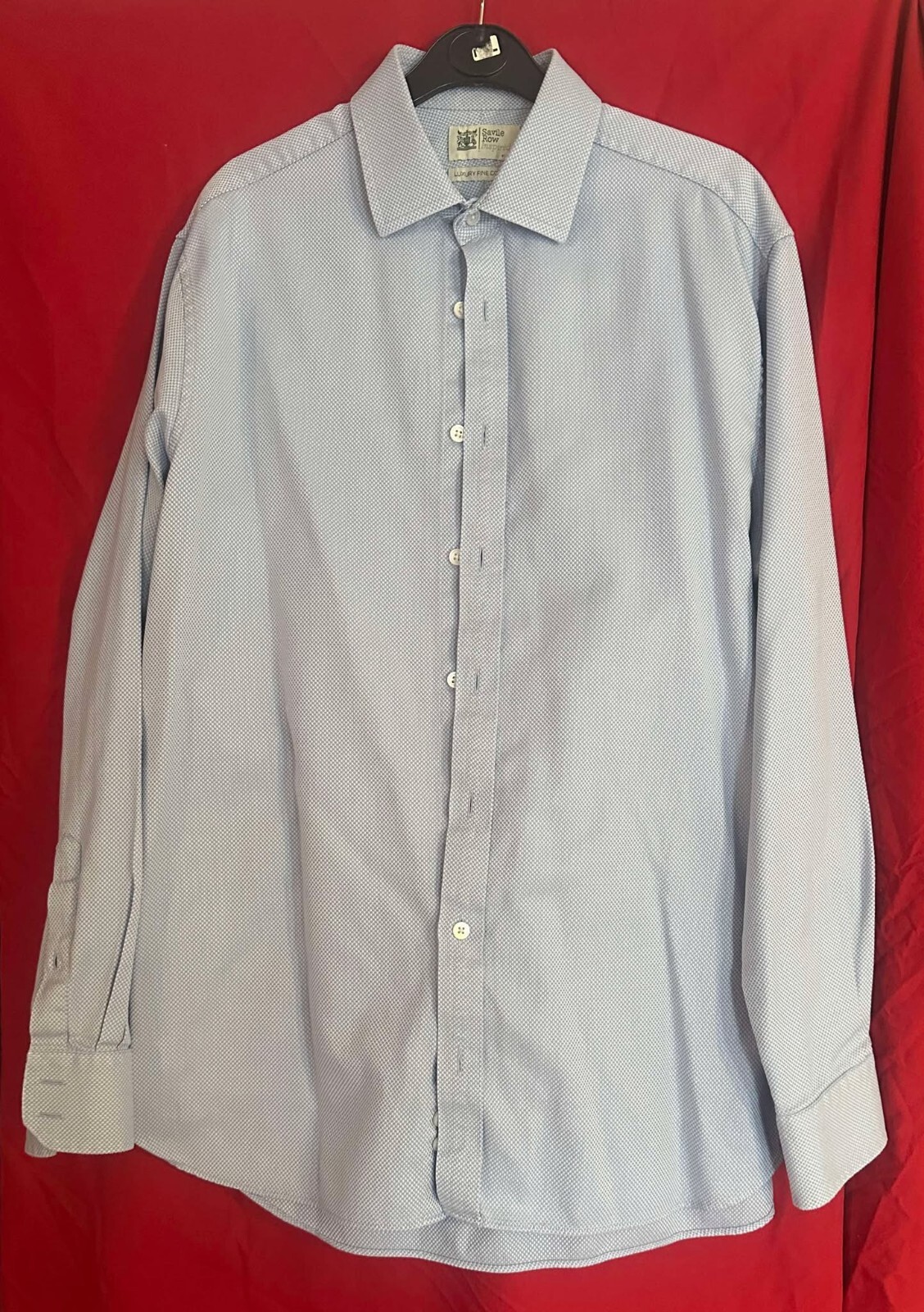 Camicia blu M&S Saville ispirata alla fila lusso fine cotone pallido abito 16" 41"