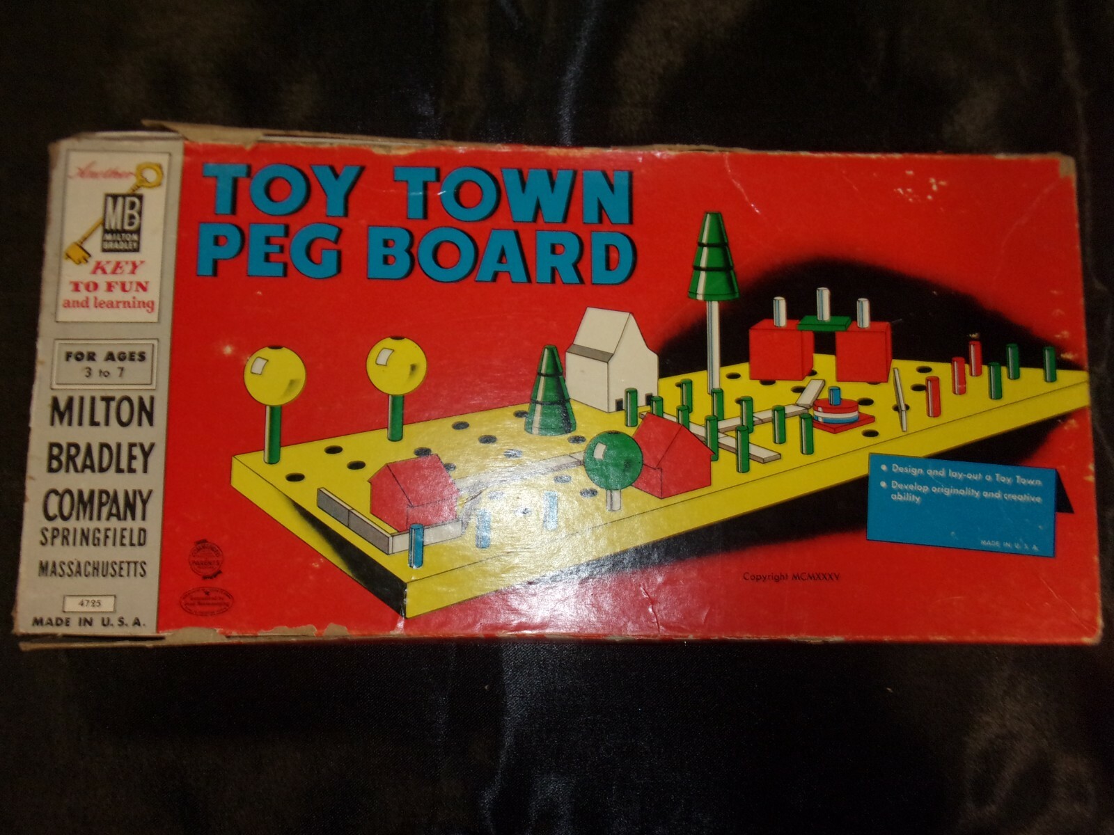 Board Games - Vintage Toy Town Peg Board With Box #4725 - Milton Bradley |  eBay