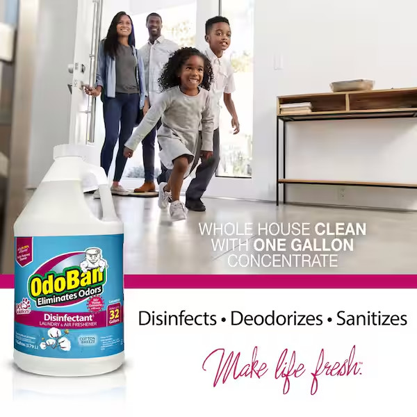 OdoBan 1 Gal. Cotton Breeze Disinfectant and Odor Eliminator Multi-Purpose Clean