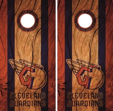 Cleveland Guardians Cornhole Wrap Game Skin Decal Wood Design