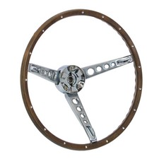 Steering Wheel With Horn Ring Woodgrain Mustang 1967