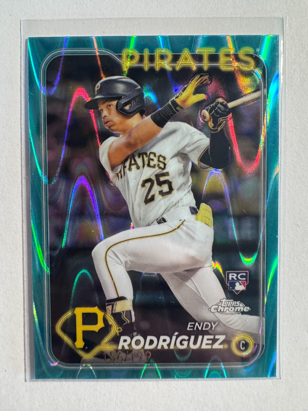 K319,188 - 2024 Topps Chrome Aqua Lava Refractors #295 Endy Rodriguez #/199