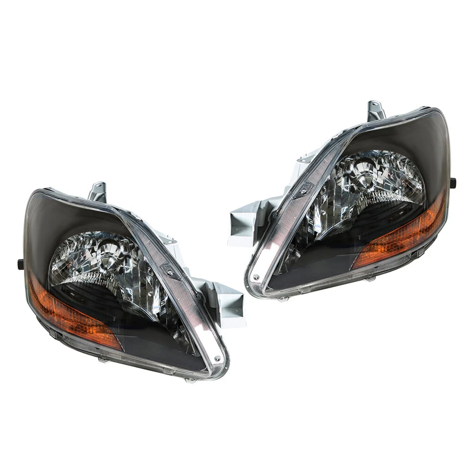 For 2007-2012 Toyota Yaris Left Right Pair Side Black Housing Headlight Headlamp - Image 3 of 4