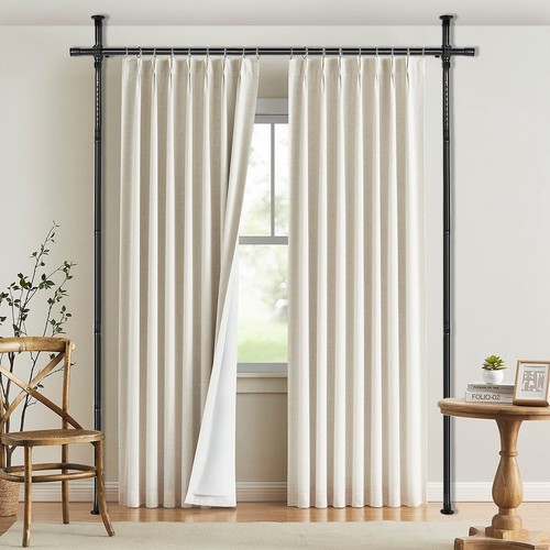 AU No Drill Floor-Ceiling Room Divider Curtain Tension Rod 4-10ft H 28-69in W - Picture 5 of 15