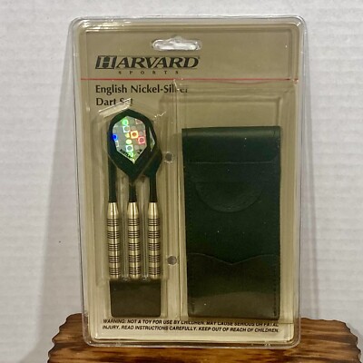 Harvard Sports English Nickel-Silver Dart Set 3 Darts in Storage