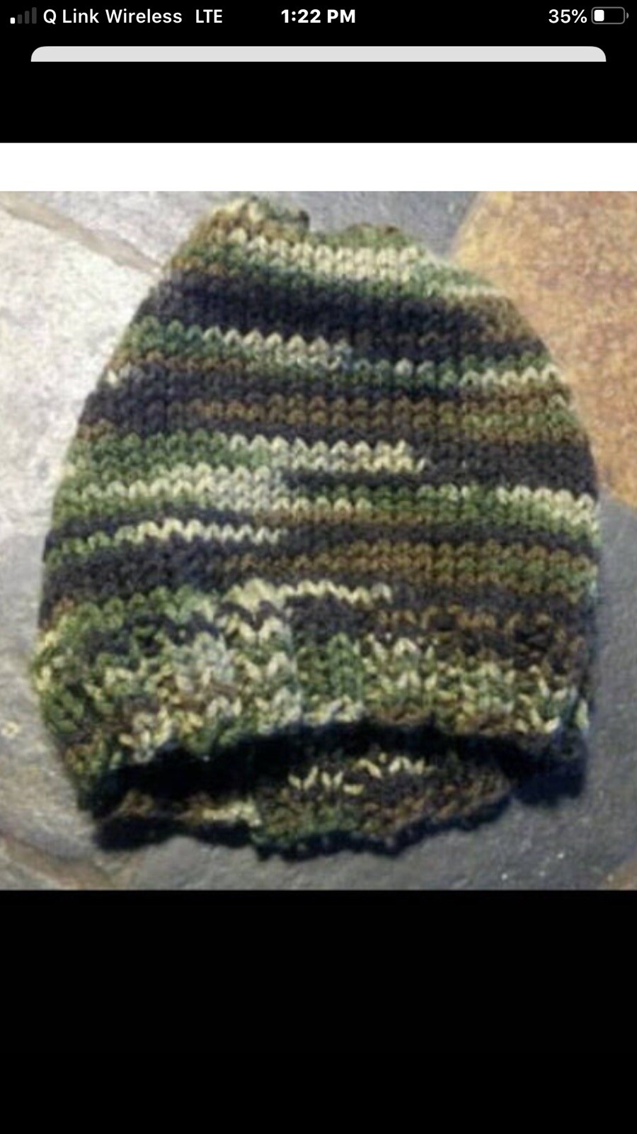 Camo Green Knit Beanie Large Size Winter Hat-image