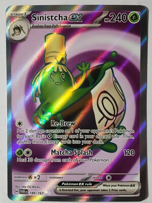 ULTRA RARE Sinistcha EX 189/167 NM / M - Twilight Masquerade Pokemon Card | eBay ULTRA RARE Sinistcha EX 189/167 NM / M - Twilight Masquerade Pokemon Card | eBay