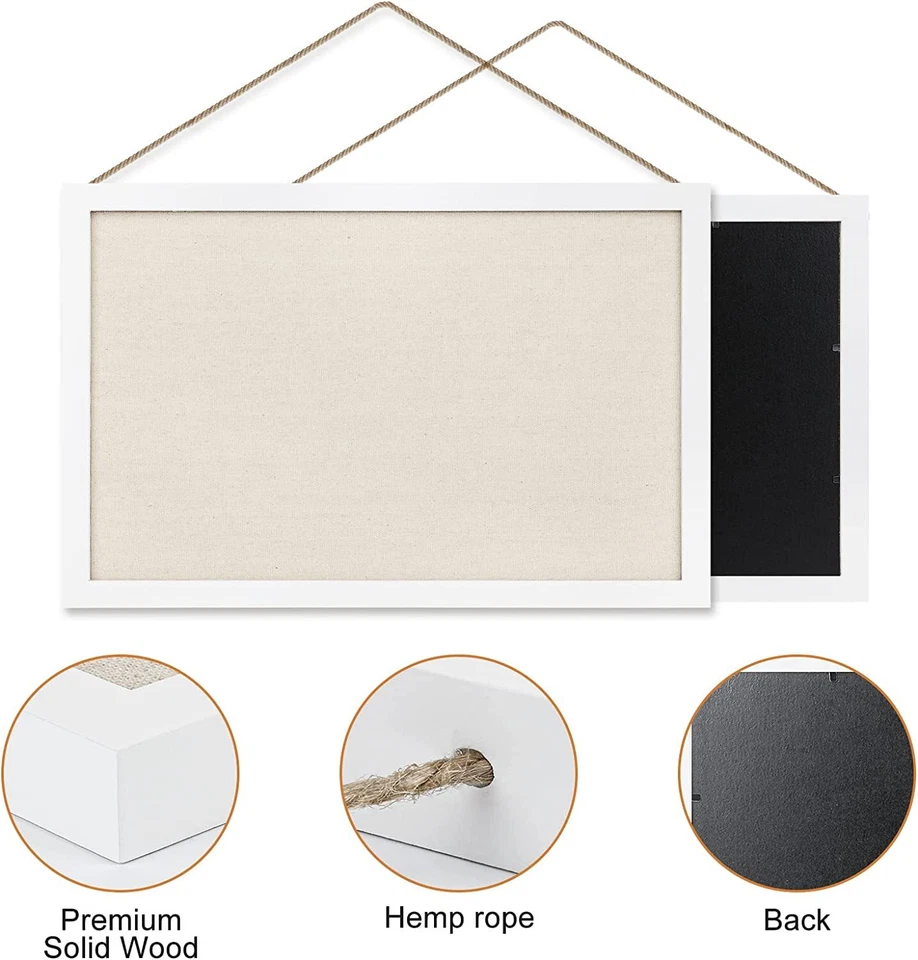 2-Pack Cork Board 16x11 inch with Linen Wall Bulletin Board Decor Hanging Pin - Image 4 of 4