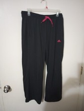 Adidas Women's Sweatpants Size Medium Black And Pink W 32 L29