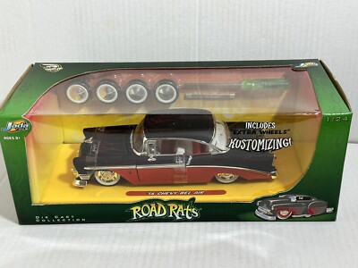 JADA ROAD RATS 1956 CHEVY BEL AIR MATTE BLACK / RED 1:24
