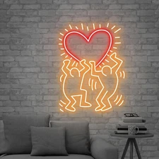 Keith Haring Love Art Neon Sign Handmade led Neon Lights for Hair Beauty Salon