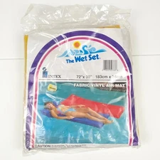 Vintage 1990 Intex The Wet Set Inflatable Fabric/Vinyl Air Mat 72”x30” Summer