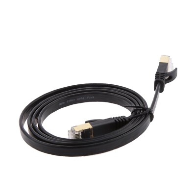 Ethernet Netzwerkkabel Cat7 schwarz-weiß superschnelles Glasfaser Internetkabel 1m
