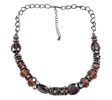 Statement Necklace Chunky Beaded Crystals Rondelles Bib Chain Adjustable Fashion