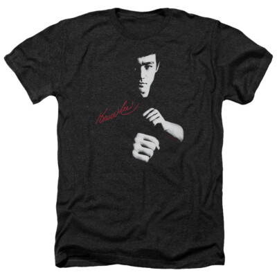 BRUCE LEE THE DRAGON AWAITS Licensed Adult Men's Heather Tee Shirt SM-3XL