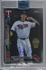 2018 Topps 3/3 Max Kepler (2016 Bowman Scouts 100) Buyback Auto 1m1a