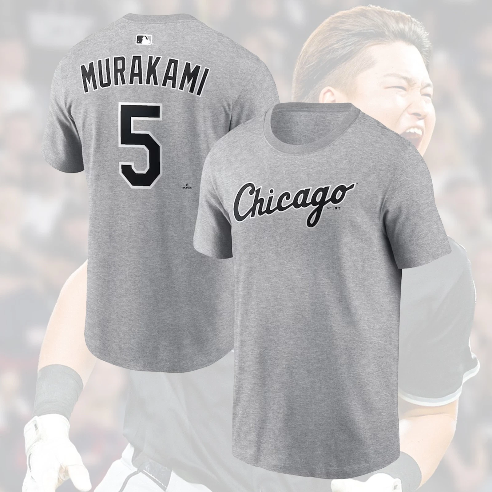 Munetaka Murakami #5 Chicago White Sox Double Sided T-Shirt 2026 Player Name & Number Gift