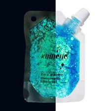 Luminous Blue Glow in The Dark Face Body Hair Glitter Gel, 1.35 oz