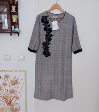 Zimar Damen A-Linie Kleid Gr. L/XL grau karie...
