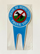 12 x 6 Inches Double Sided No Pooping Dog Yard Sign Blue - New