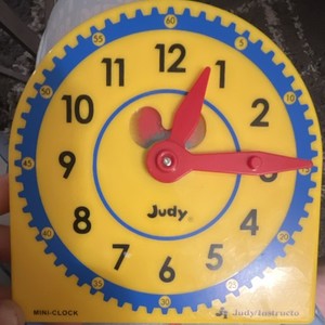 Judy/Instructo Mini-Clock Yellow Educational Time Telling Toy