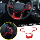 For Dodge Ram 1500 2019-2025 Red Interior Steering Wheel Decorative Cover Trim2*