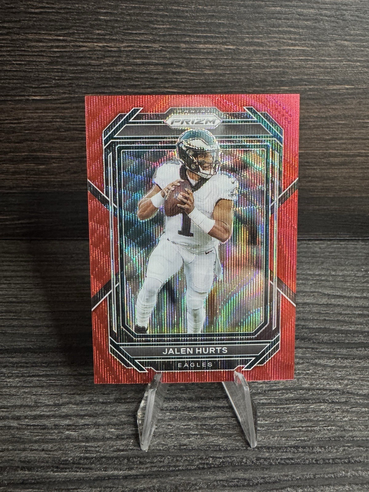2022 Jalen Hurts # 92/149 Red Wave Prizm No. 234 EAGLES
